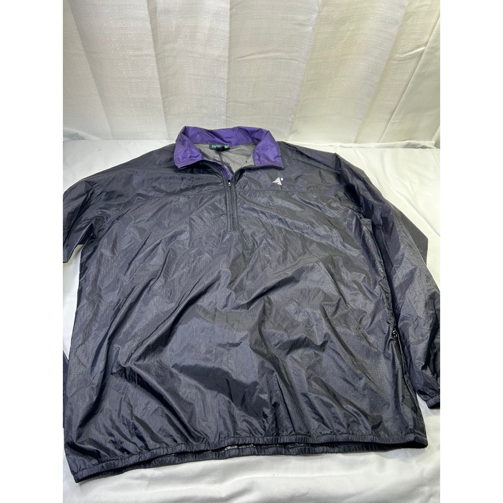 Eastern Mountain Sports Women's XL Black  Purple Nylon Windbreaker Jacket